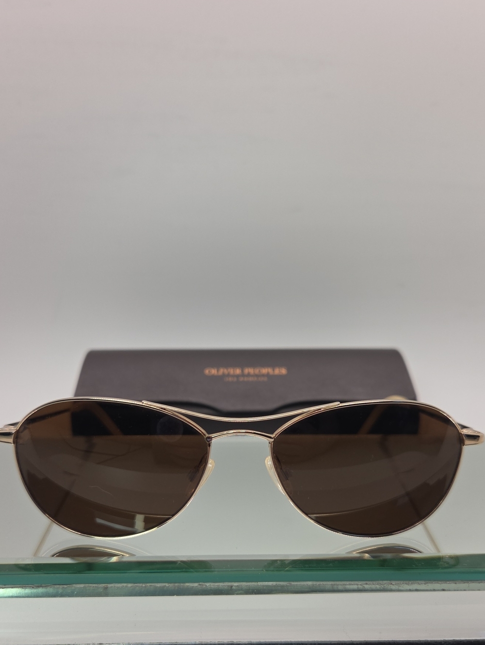Oliver Peoples Aero OV1005 Gold Frame Sunglasses and Thin Metal Bridge Unisex